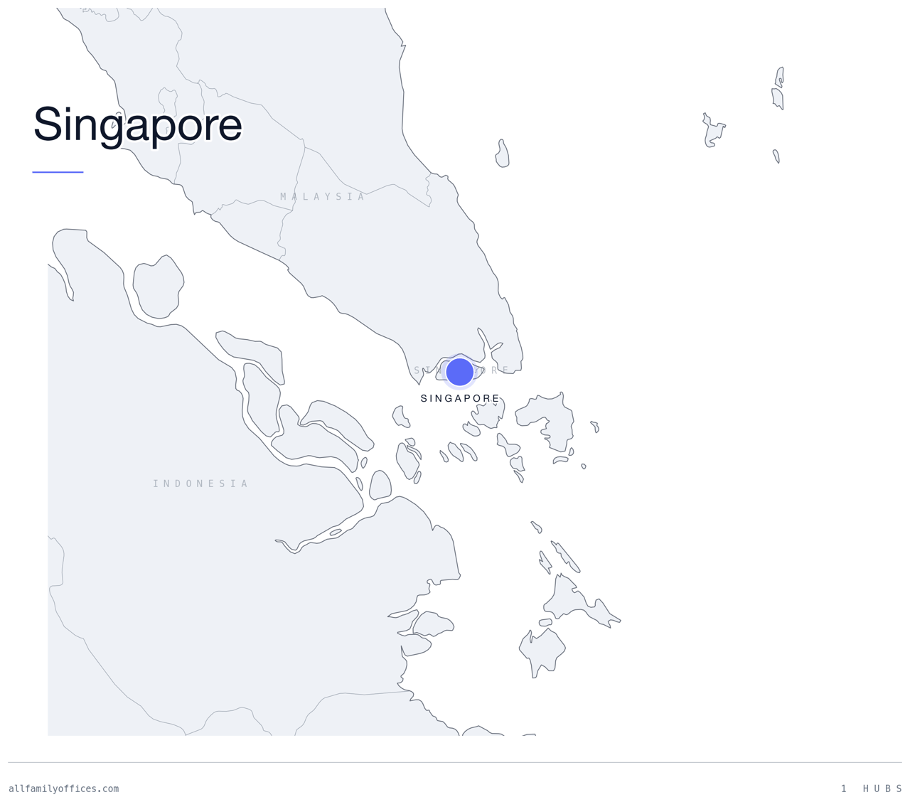 Map of Singapore with its family office hubs marked